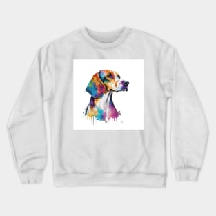 Beagle Dog In Watercolor & Pen Crewneck Sweatshirt